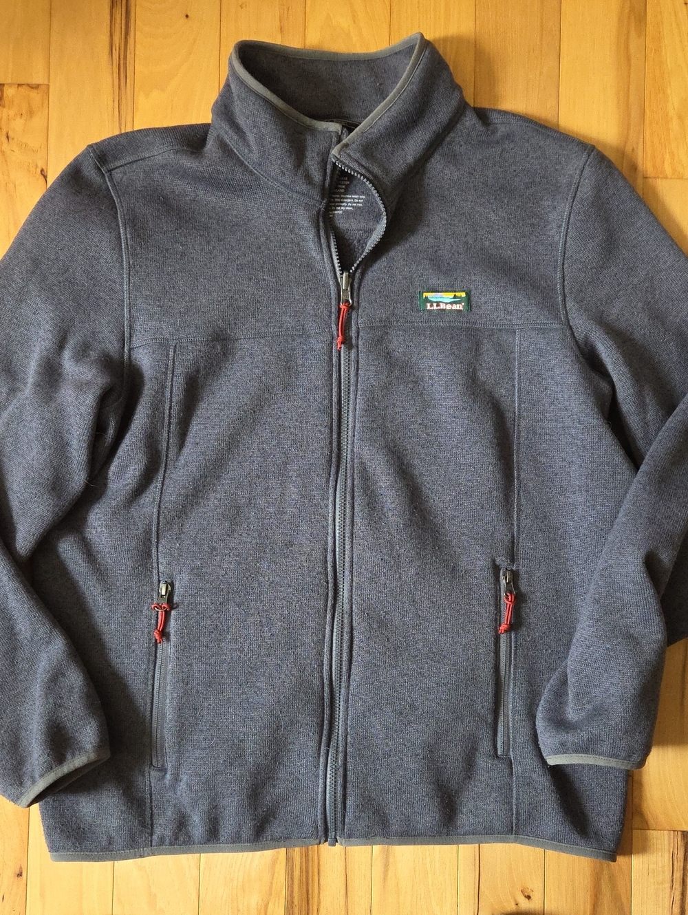 L.L.Bean Men's Gray Full‑Zip Fleece Jacket Large